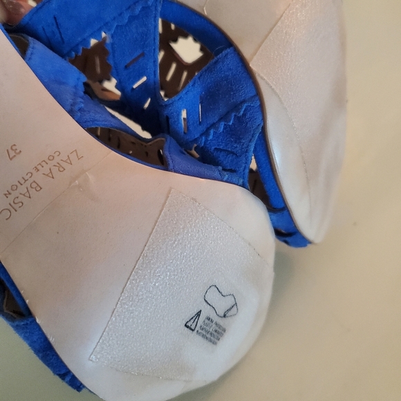 Zara blue microsuede cutout heels - Picture 5 of 13